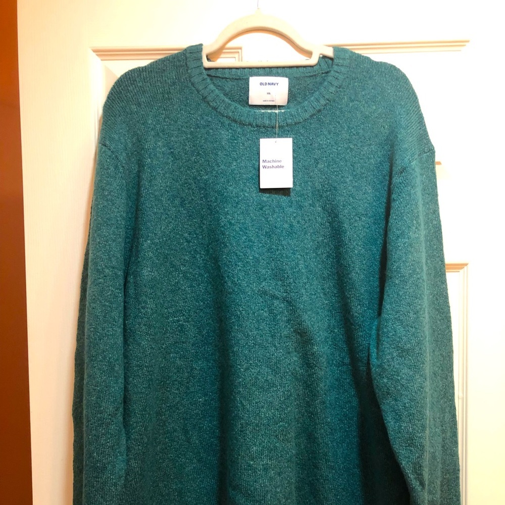 Men’s Old Navy Sweater Alpine Meadow Blue Crew Neck XXL NWT